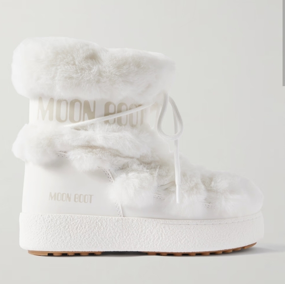 Moon Boot Shoes - Moon Boot LTrack Faux Fur Boots Moon Boots L Track White Fur Winter Snow Boot
